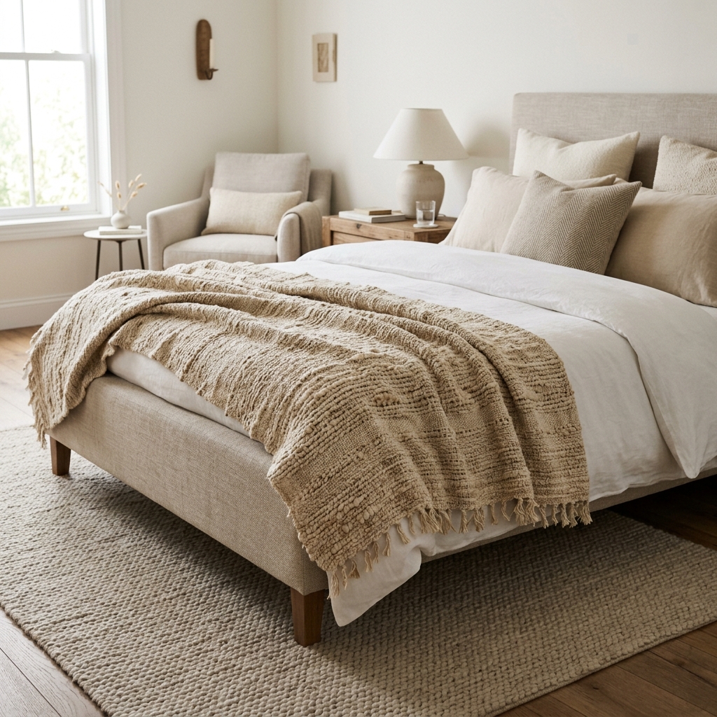 Jeté de Lit Coton Texturé